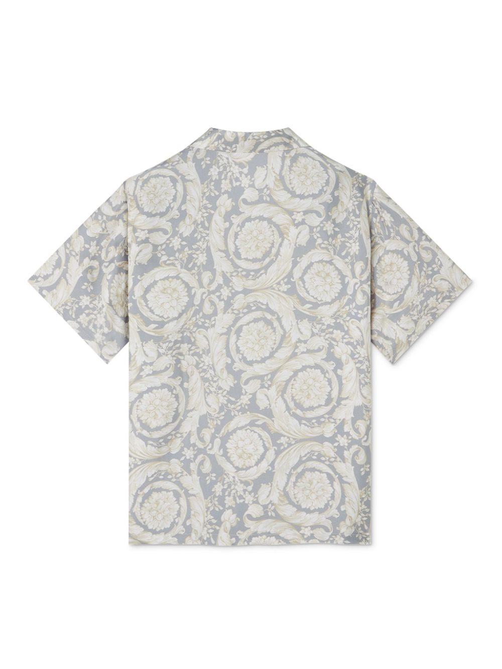 Camicia per bambino Versace Kids grigio con stampa Barocco 10182611A11195 5E340 VERSACE KIDS