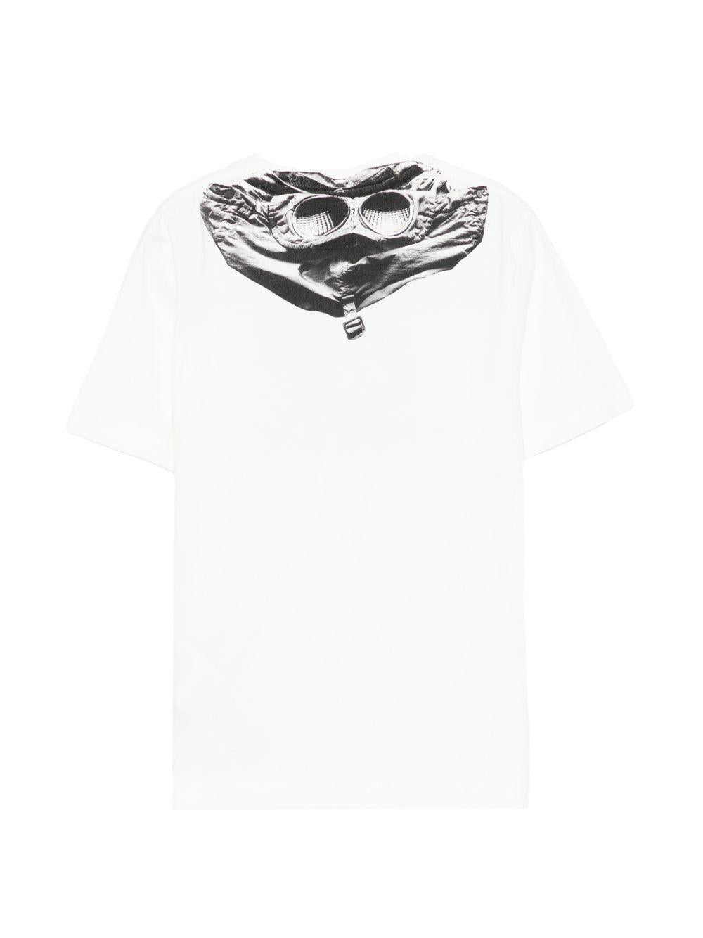 T-shirt per bambino C.P. Company bianca con logo sul davanti CPM006LAA17 10135 C.P.COMPANY KIDS