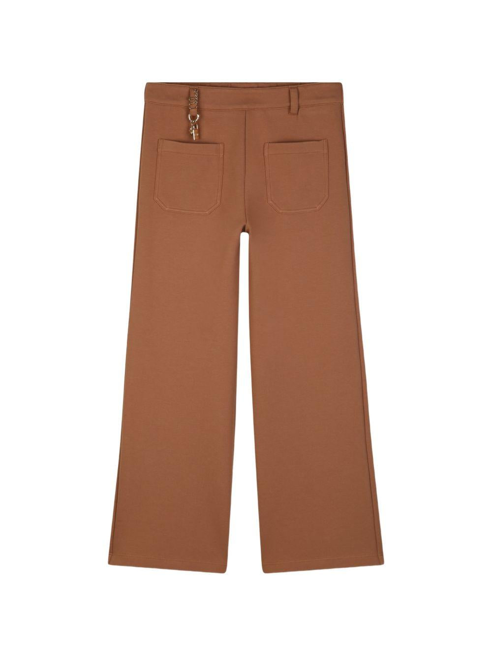 Pantaloni per bambina Chloé Kids marrone con dettaglio lucchetto C21264 31F CHLOE' KIDS