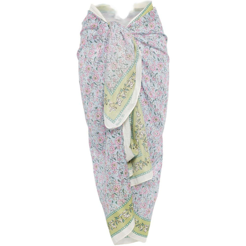 Pareo per donna MC2 Saint Barth azzurro con stampa floreale all-over TAIT001 09705L MC2 ST. BARTH