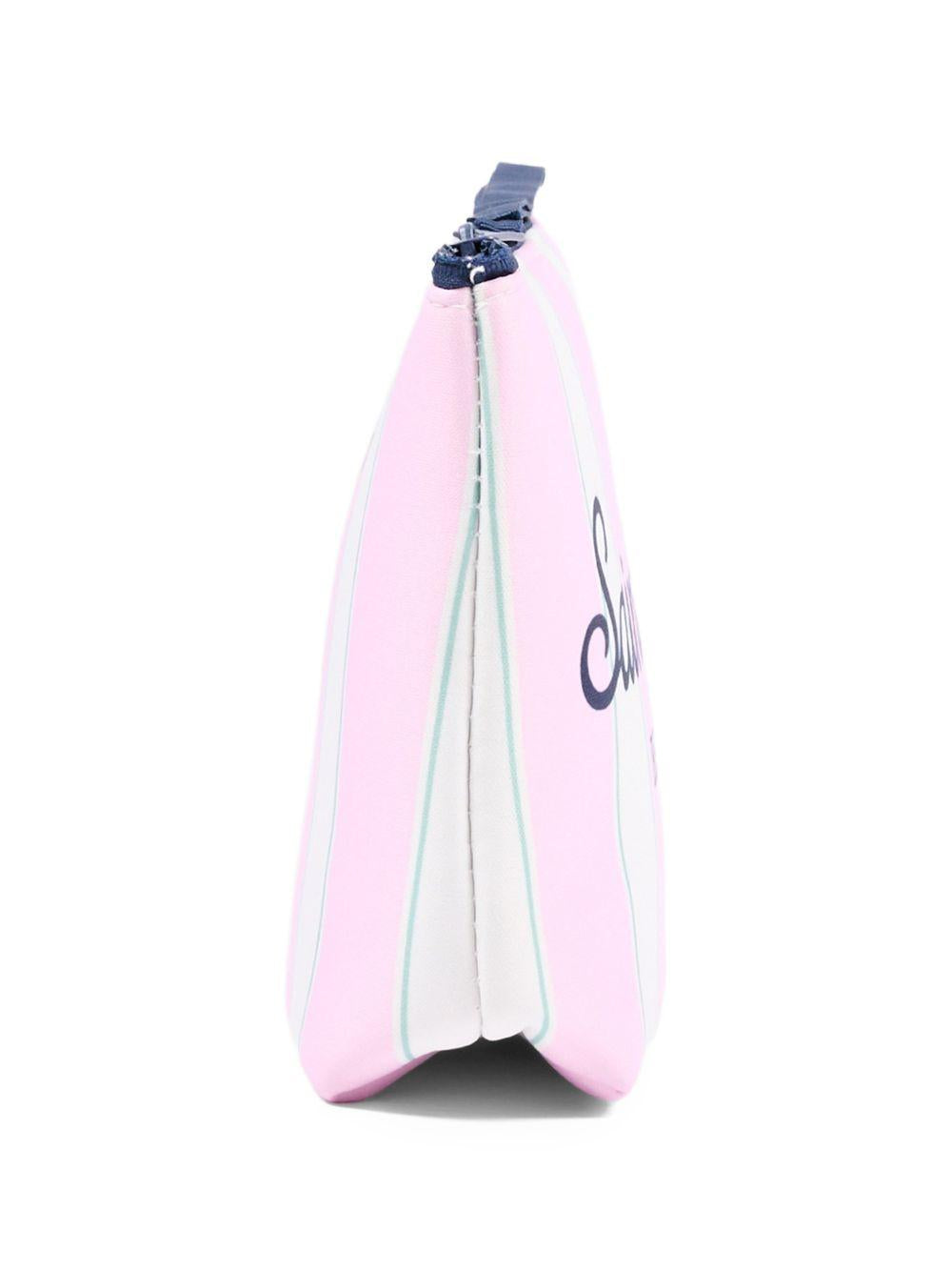 Pochette Aline MC2 Saint Barth bianca e rosa con designa righe ALIN001 00760L MC2 ST. BARTH