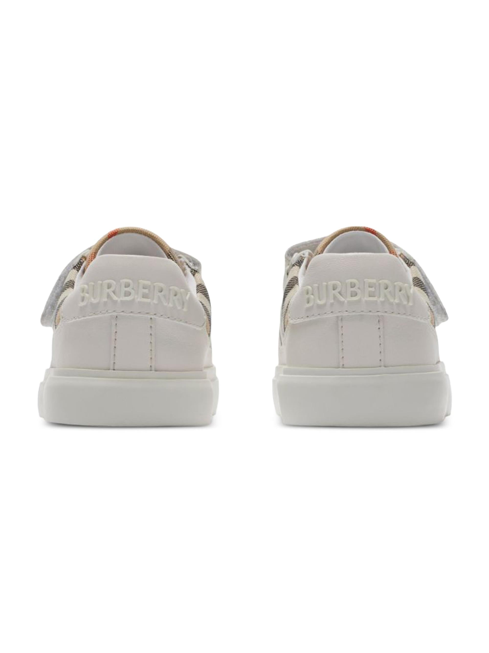 Sneakers per bambini Burberry Kids bianco con motivo a quadri 8089231 B9368 BURBERRY KIDS