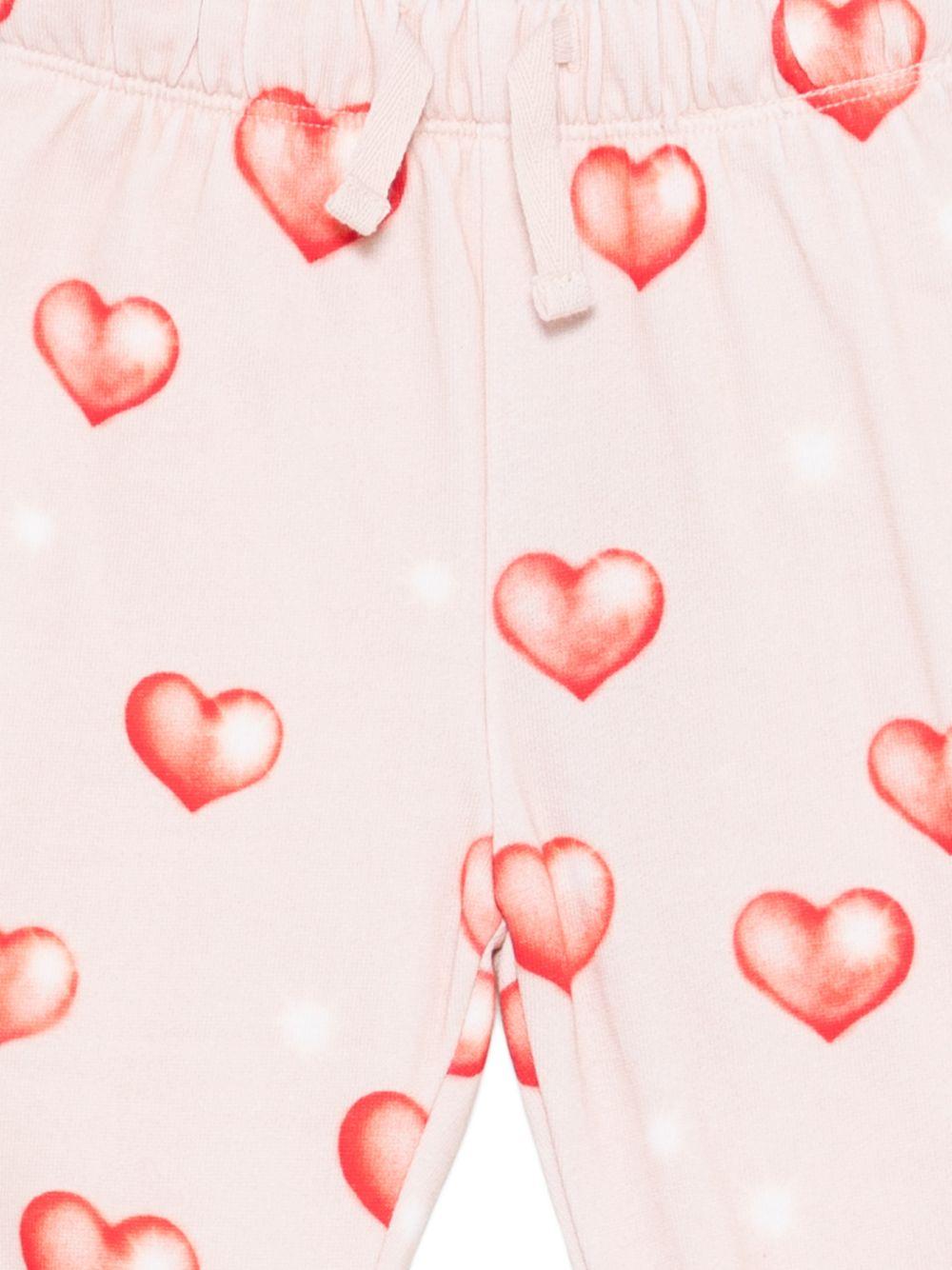 Pantaloni sportivi per neonata Molo Kids rosa con stampa grafica a cuori 4W26I201 5741 MOLO KIDS