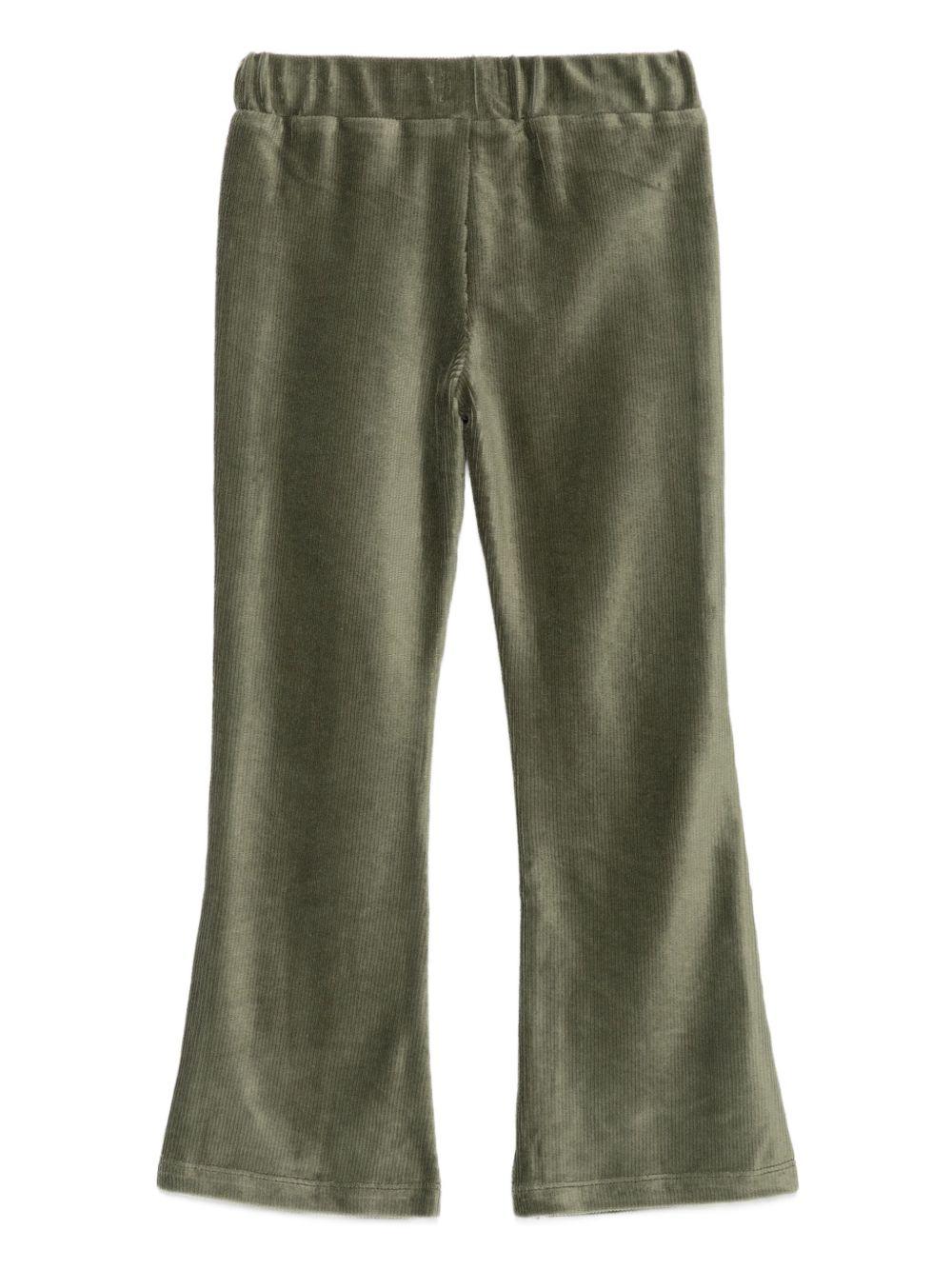 Pantaloni svasati per bambina Scotch & Soda Kids verdi con tasche laterali a fessura 180761 301 SCOTCH&SODA