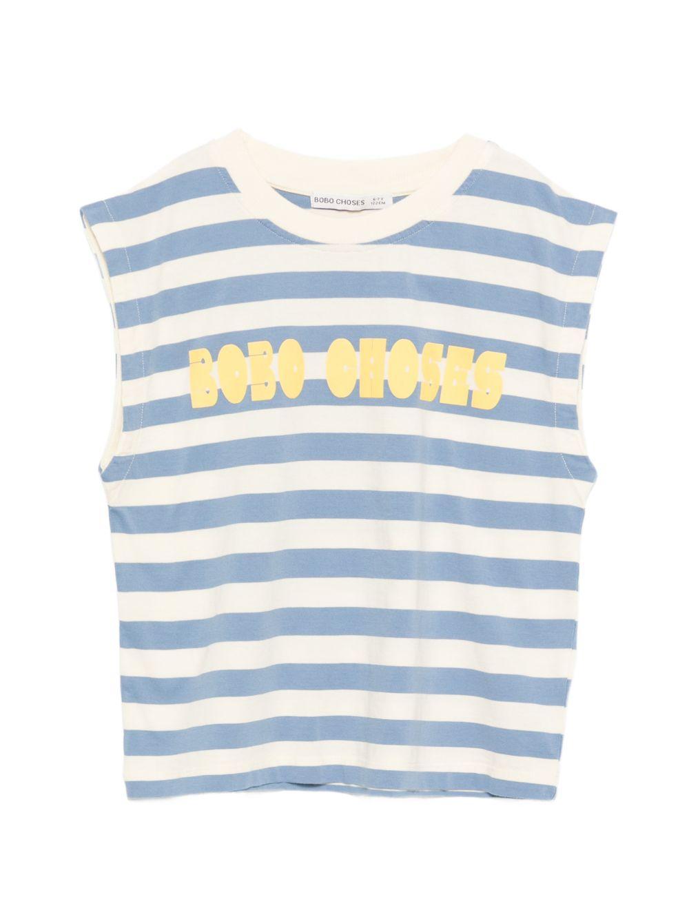 T-shirt senza maniche Bobo Choses multicolore con motivo a righe B126AC140 199 BOBO CHOSES KIDS