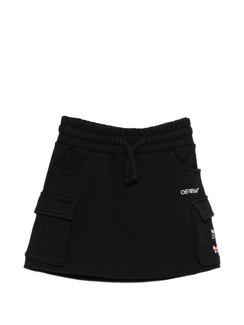 Gonna per bambina Off-White Kids nera con dettaglio logo 44GCK006S26F001 001 OFF WHITE KIDS