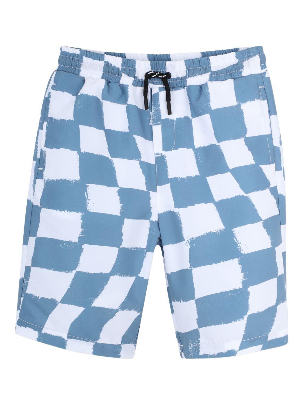 Costume per bambino The Marc Jacobs Kids bianco con motivo a quadri azzurri W60802 80B THE MARC JACOBS KIDS