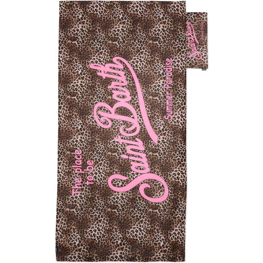 Telo mare MC2 Saint Barth marrone con motivo leopardato AID0001 00653L MC2 ST. BARTH KIDS