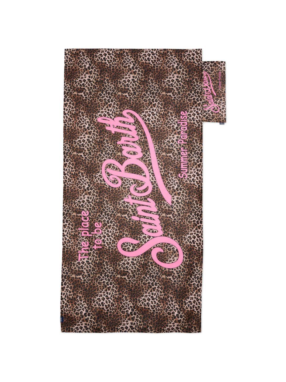 Telo mare MC2 Saint Barth marrone con motivo leopardato AID0001 00653L MC2 ST. BARTH KIDS