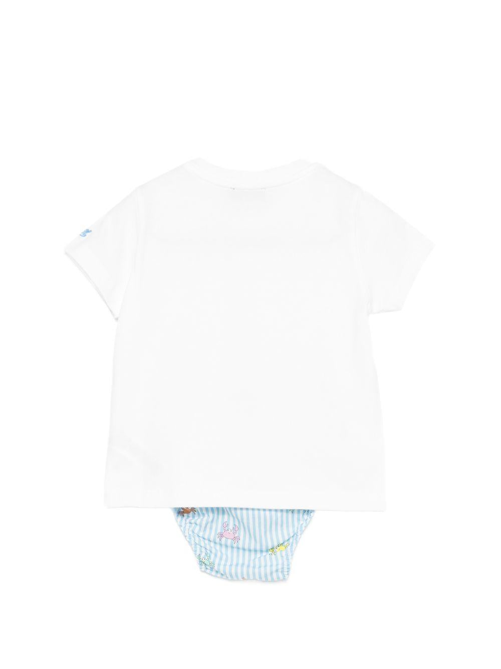 Set t-shirt e culotte per neonato MC2 Saint Barth multicolore con design granchi SAMY001 02084L MC2 ST. BARTH KIDS