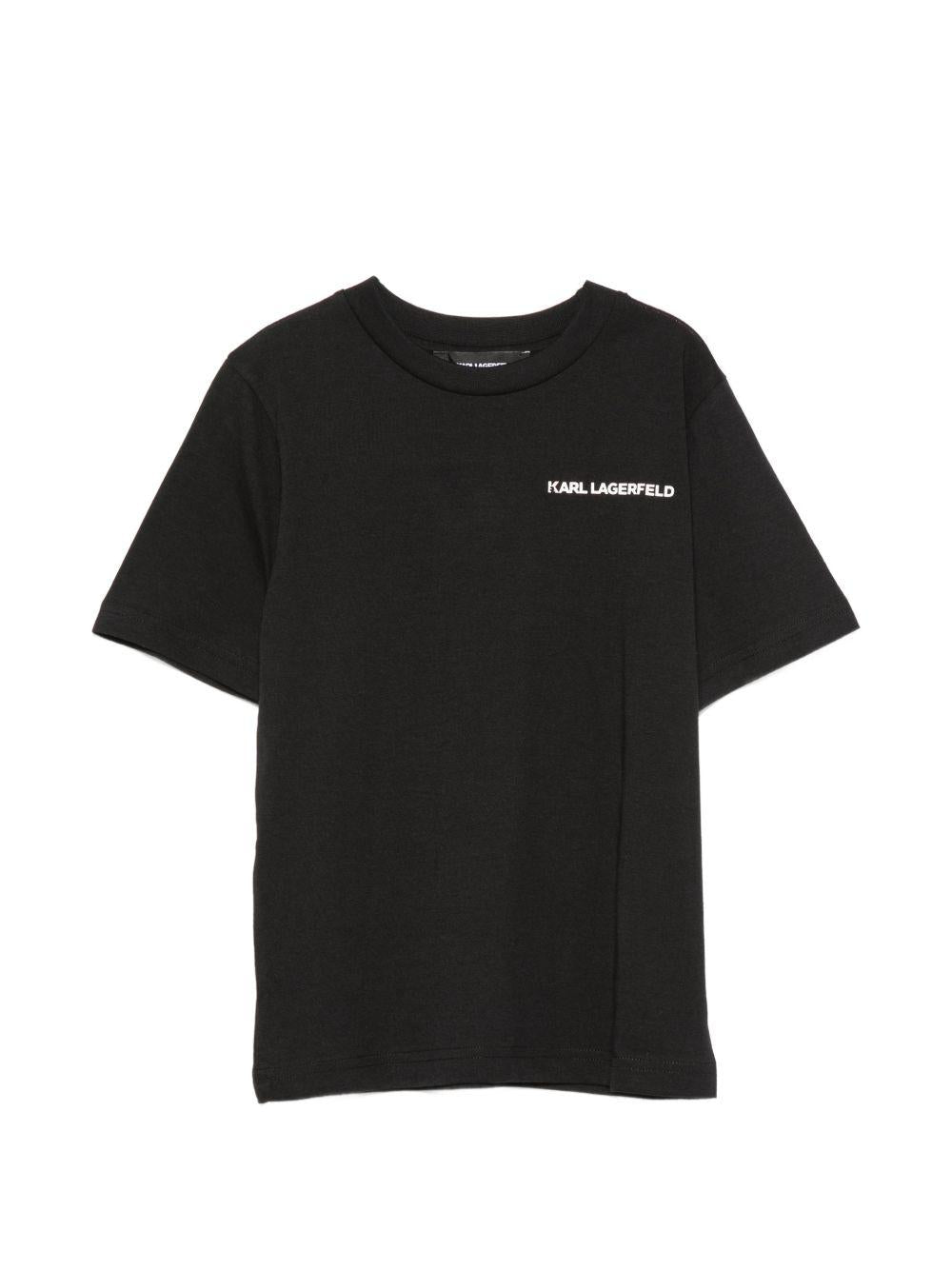 Set di due t-shirt per bambino Karl Lagerfeld Kids nero con logo sul petto Z31469 09B KARL LAGERFELD KIDS