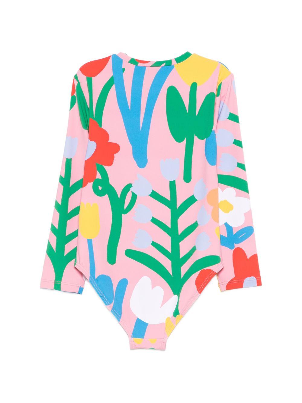 Costume da bagno per bambina Stella McCartney Kids rosa con stampa grafica all-over TYCB49 Z3518 509MC STELLA McCARTNEY KIDS