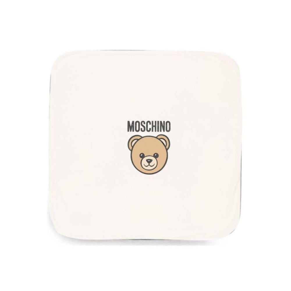 Coperta per neonati Moschino Kids bianca con dettaglio Teddy Bear MUB00OLCA40 10063 MOSCHINO KIDS