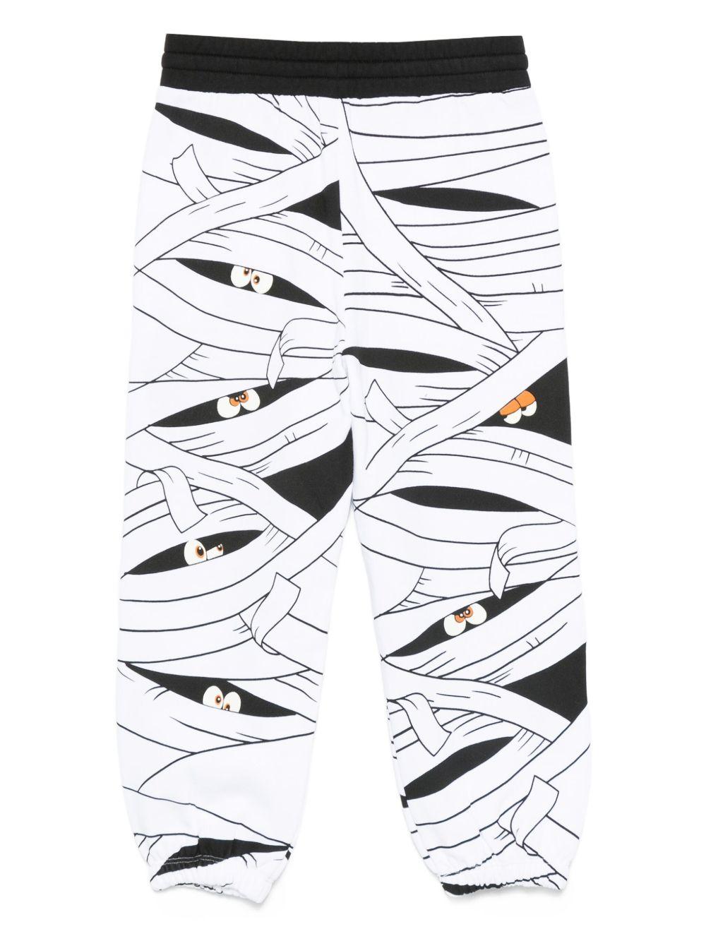 Pantaloni per bambino Stella McCartney Kids bianchi con stampa mummia TX6P00 Z3084 100MC STELLA McCARTNEY KIDS