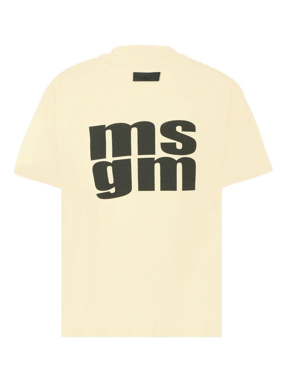 T-shirt per bambini MSGM Kids giallo chiaro con stampa logo F5MSJUTH056 MS041 MSGM KIDS