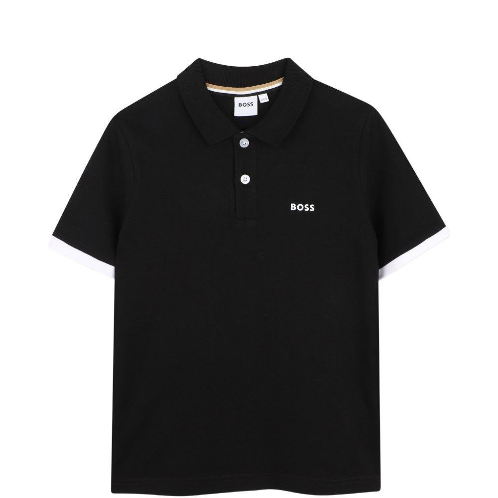 Polo per bambino Boss Kids nera con dettaglio logo J52955 09B BOSS KIDS