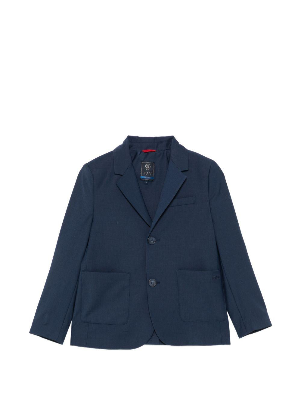 Blazer per bambino Fay Kids blu con revers classici FY2P94 I0315 620 FAY KIDS