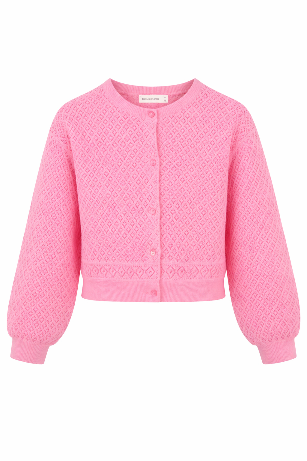 Cardigan per bambina Billieblush rosa con texture traforata U21911 499 BILLIEBLUSH KIDS