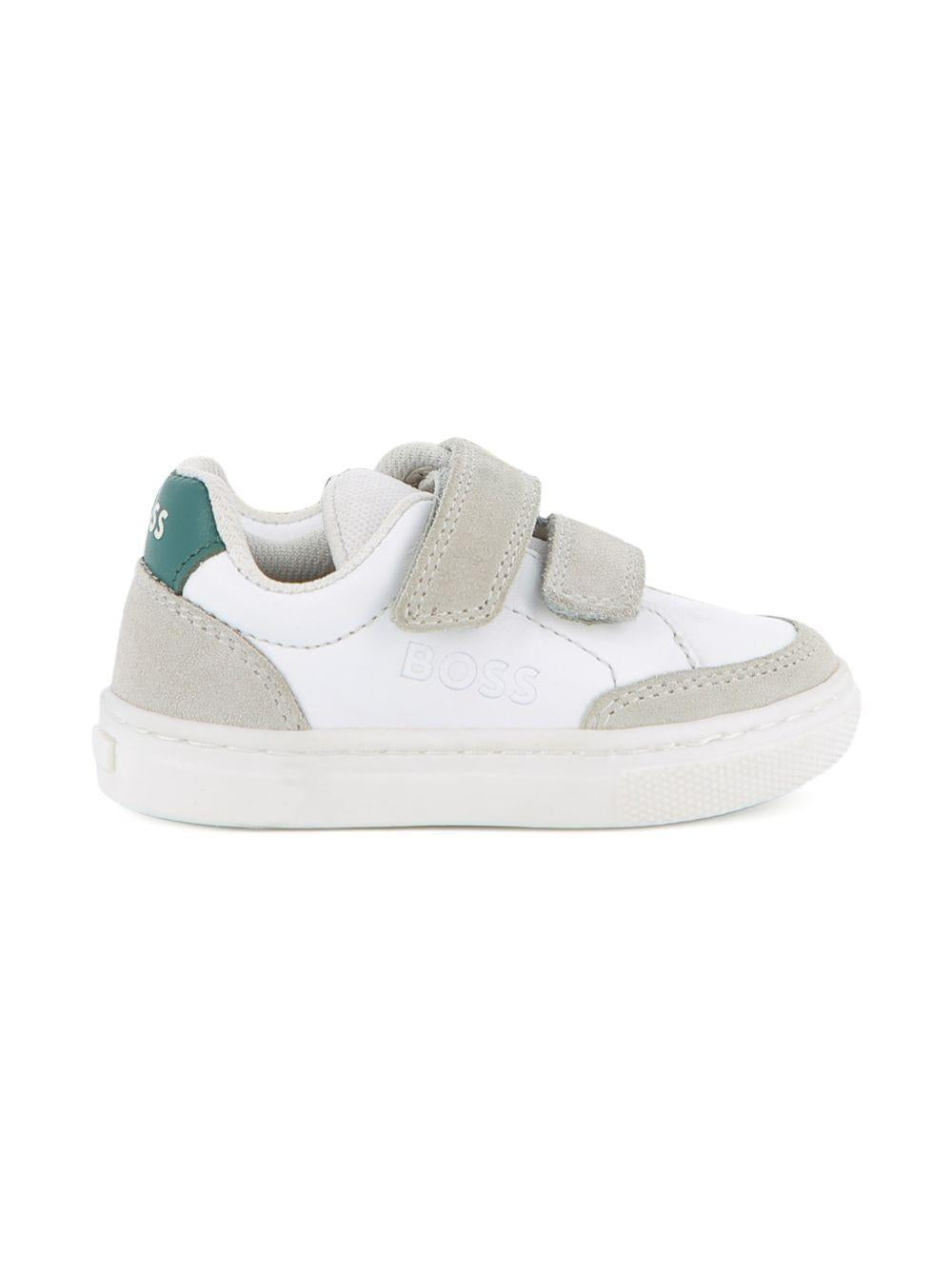Sneakers per bambino Boss Kids bianche con chiusura a strappo J52826 10P BOSS KIDS