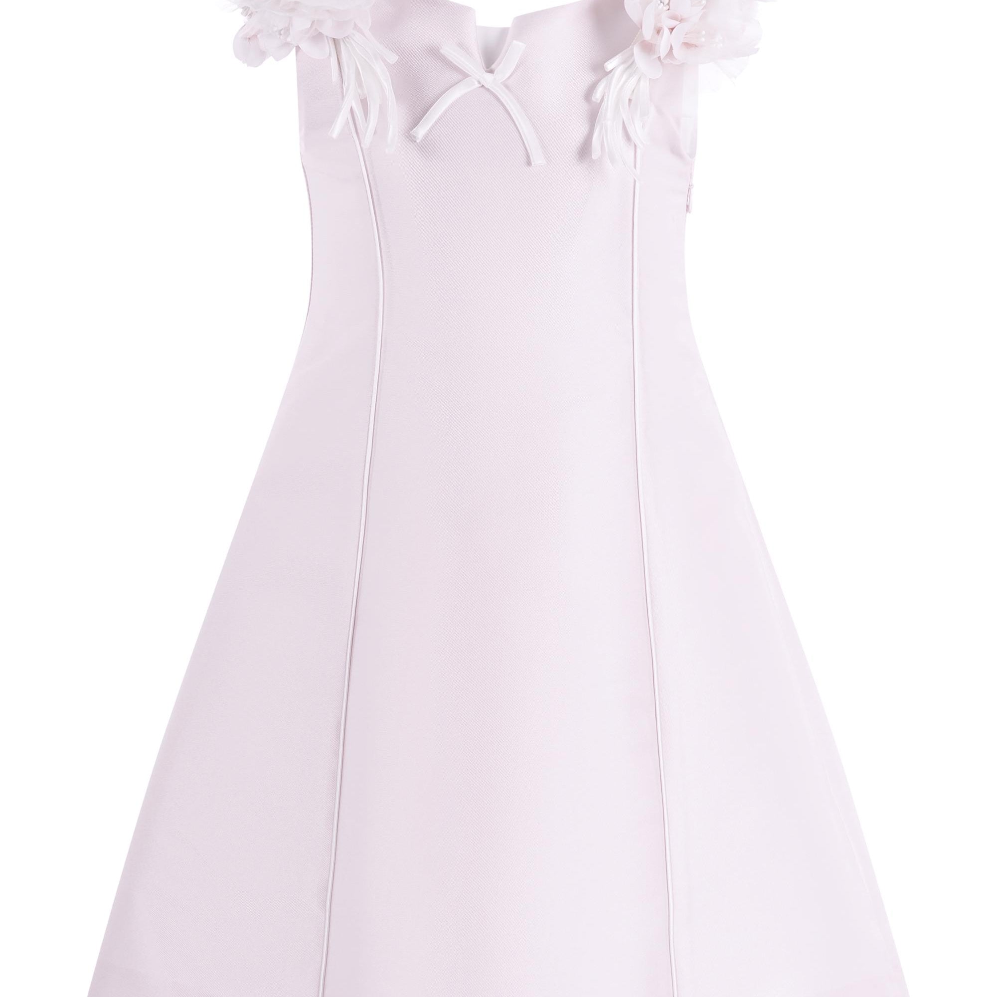 Abito per bambina Monnalisa rosa con applicazioni a fiori 71G902 7302 0091 MONNALISA KIDS