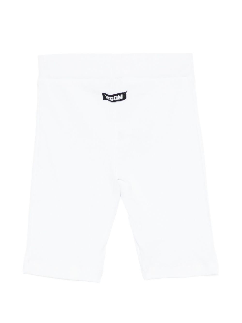 Leggins per bambina MSGM Kids bianchi con logo sul davanti S6MSJGCI230 001 MSGM KIDS