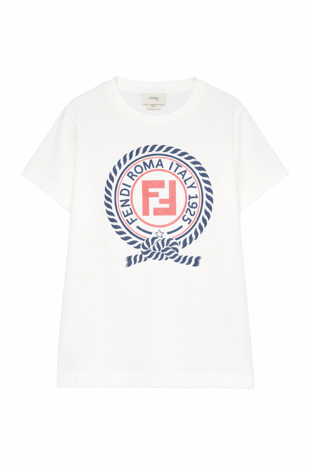 T-shirt per bambino Fendi Kids bianca con stampa grafica sul davanti JMI512 7AJ F0TU9 FENDI KIDS