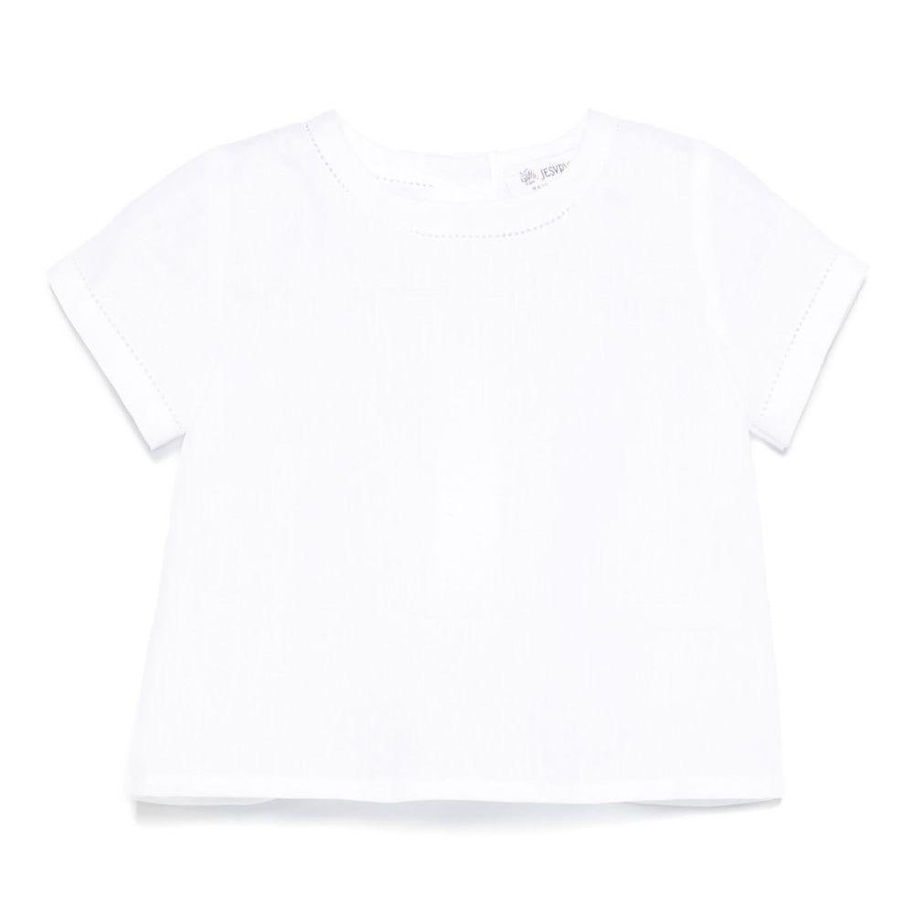 Camicia per neonato JESURUM BABY Leonardo bianco con dettaglio traforato LEONARDO VAR.03 JESURUM