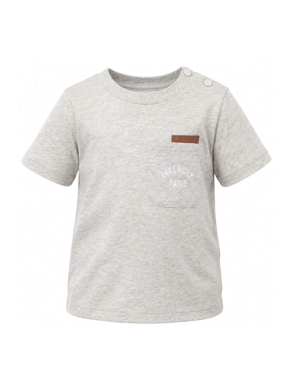 T-shirt per neonato Givenchy Kids grigia con logo ricamato sul davanti H31200 A01 GIVENCHY KIDS