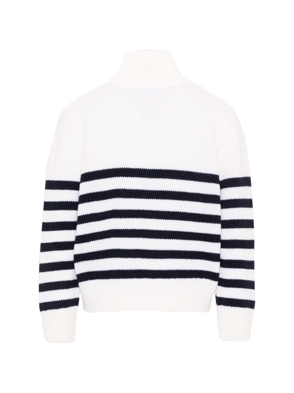 Maglione per bambino Paul & Shark Kids bianco con motivo a righe orizzontali WUW006LHE88 10057 PAUL & SHARK KIDS