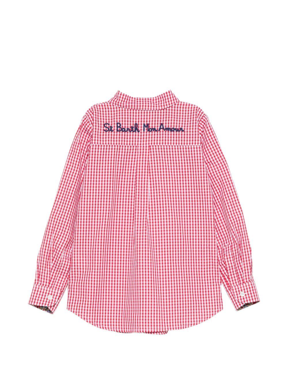 Camicia Brigitte per bambina MC2 Saint Barth Kids rossa con design a quadri BRIG003 00975L MC2 ST. BARTH KIDS