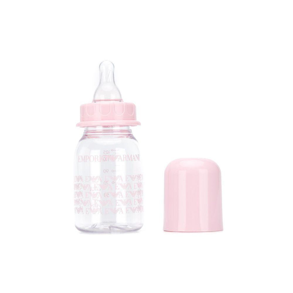Set biberon per neonata Emporio Armani Kids rosa con stampa con monogramma 409173 CC919 00372 EMPORIO ARMANI KIDS