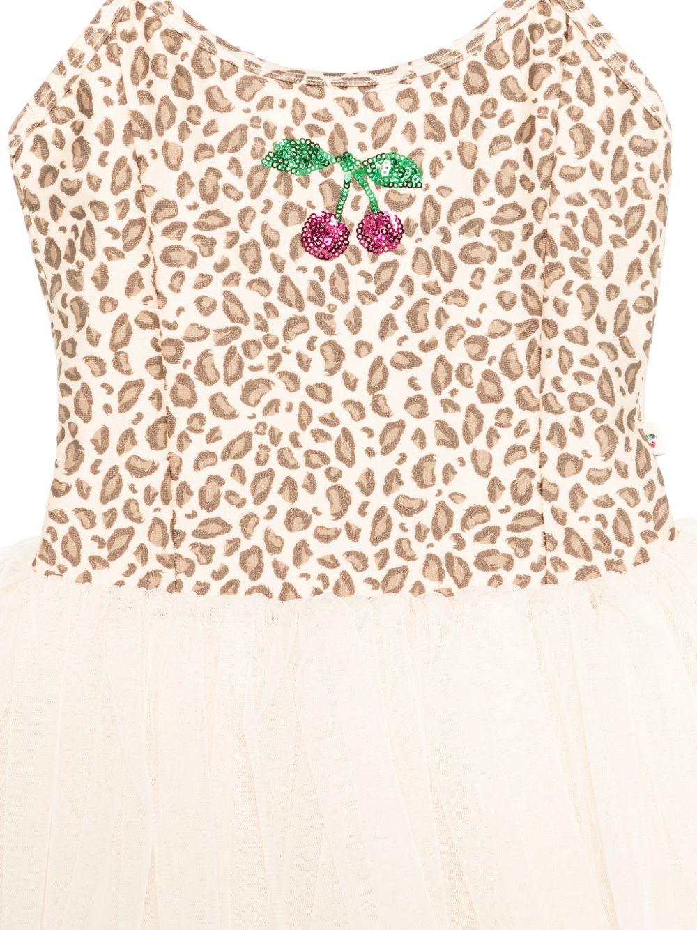 Abito per bambina Konges Slojd Kids marrone con stampa animalier KS105470 LEO KONGES SLOJD KIDS