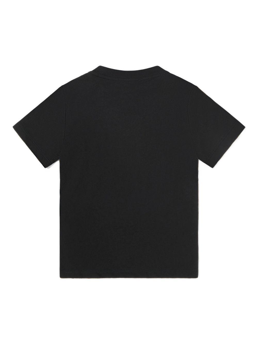 T-shirt per bambino Emporio Armani Kids nera con logo sul davanti EB000421 AF15013 MC194 EMPORIO ARMANI KIDS