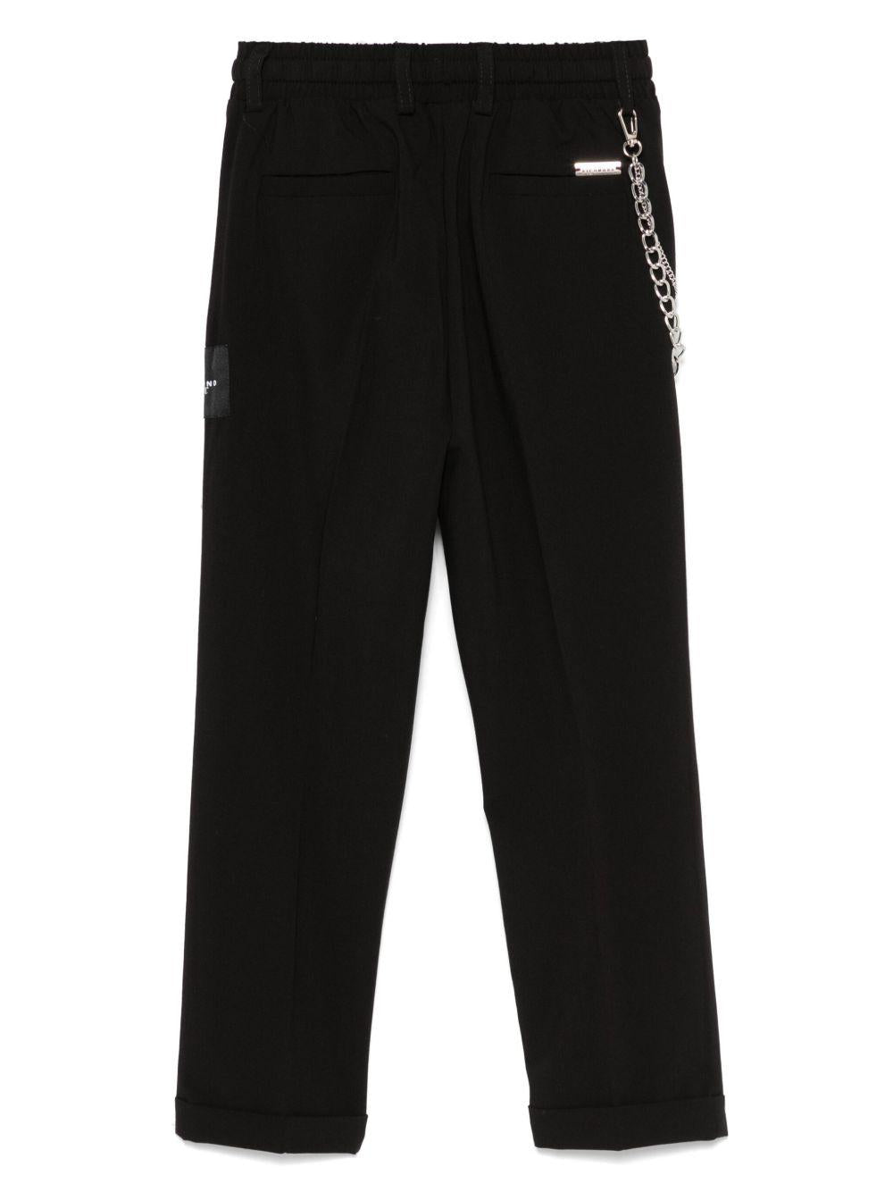 Pantaloni per bambino John Richmond Junior nero con applicazione logo RBP25227PA BLACK JOHN RICHMOND KIDS