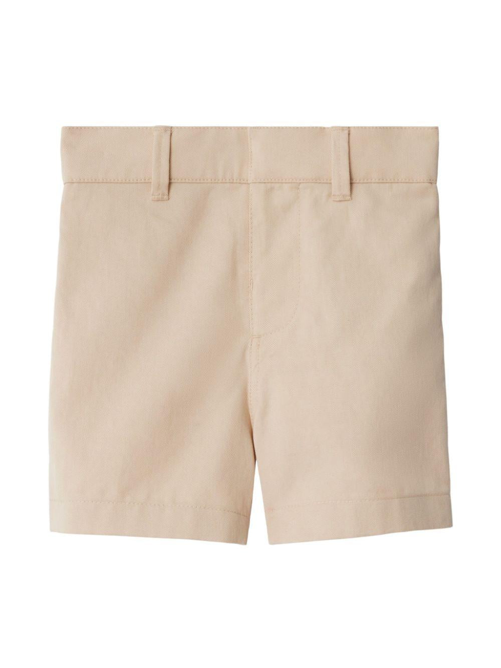 Shorts per neonato Burberry Kids beige con motivo con ricamo Equestrian Knight sul retro 8093112 A2015 BURBERRY KIDS