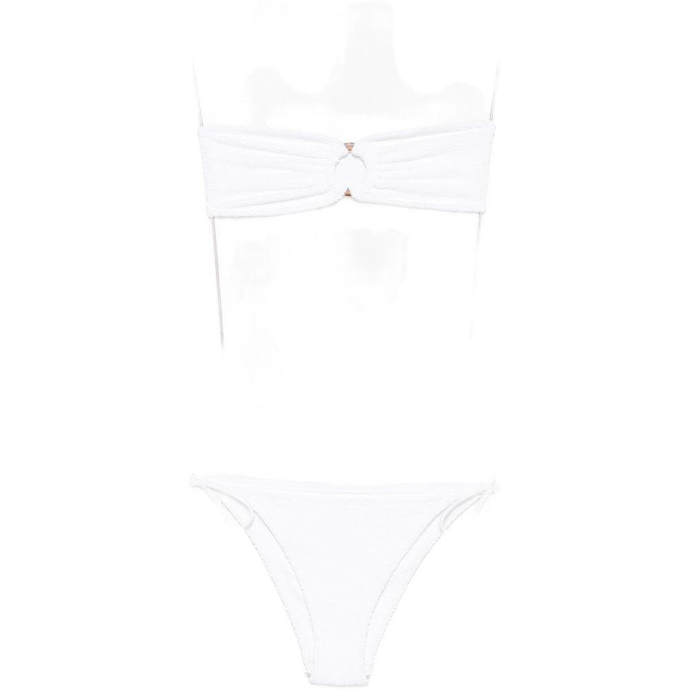 Bikini da donna MC2 Saint Barth bianco con dettagli arricciati VIR0008 08636L MC2 ST. BARTH