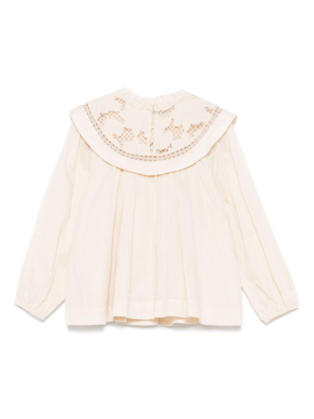 Blusa per bambina ZIMMERMANN Kids Lucky Kids beige con pizzo 3864TS S252 ZIMMERMANN KIDS