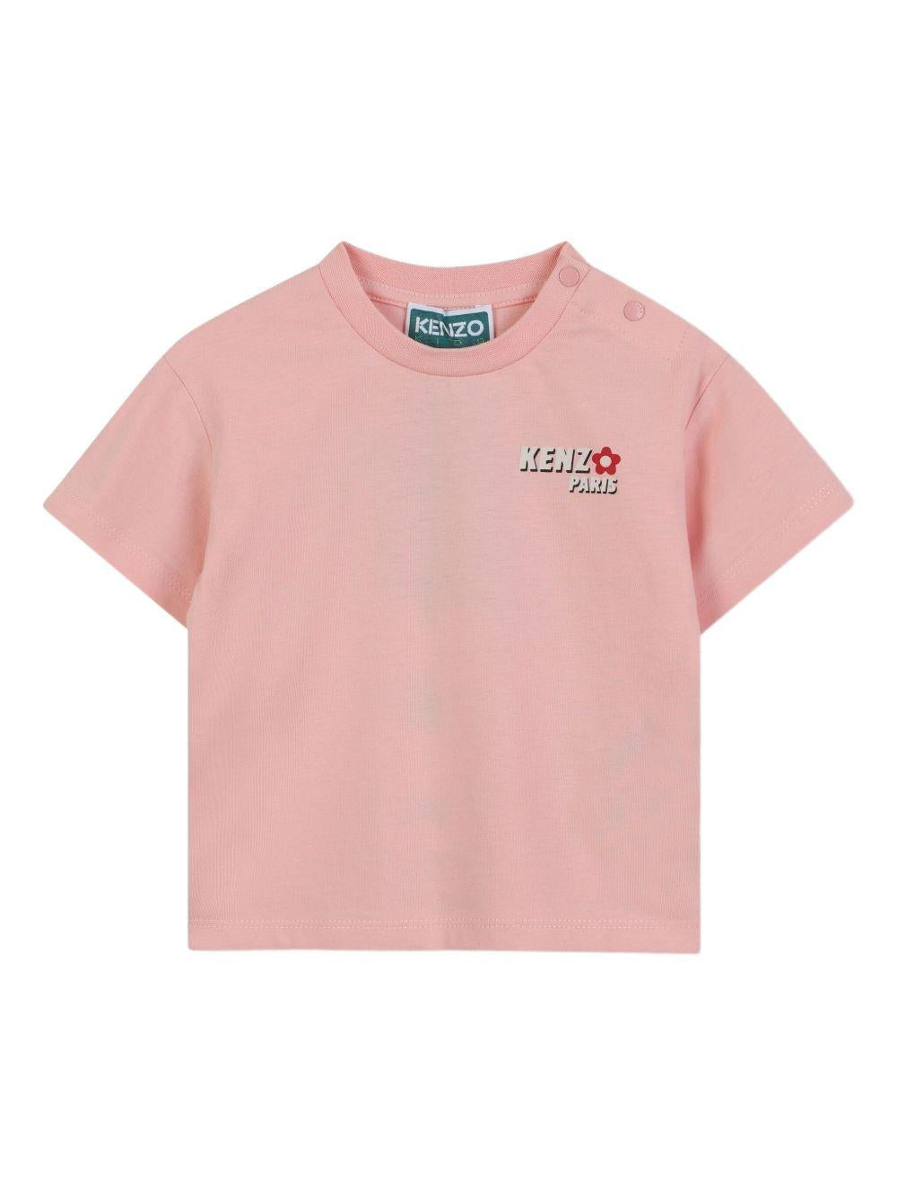 T-shirt per neonata Kenzo Kids rosa con motivo Boke Flower K61278 47H KENZO KIDS