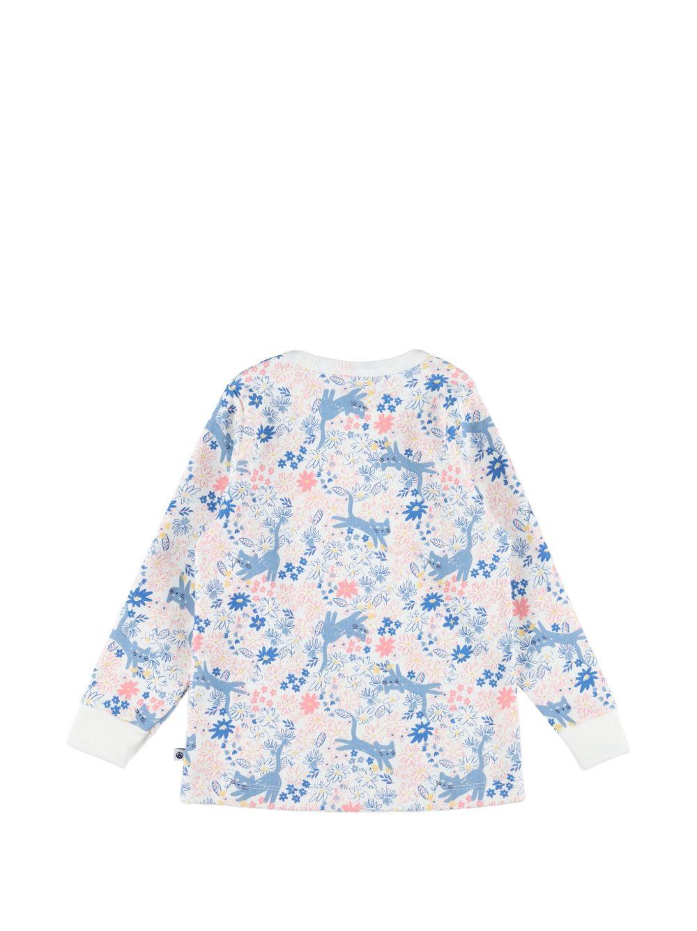 Pigiama per bambina Petit Bateau multicolore con stampa floreale all-over A0F1D 01 PETIT BATEAU