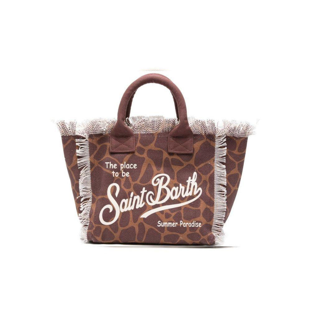 Borsa tote Colette MC2 Saint Barth marrone animalier con applicazione con lettere COL0001 00900L MC2 ST. BARTH KIDS