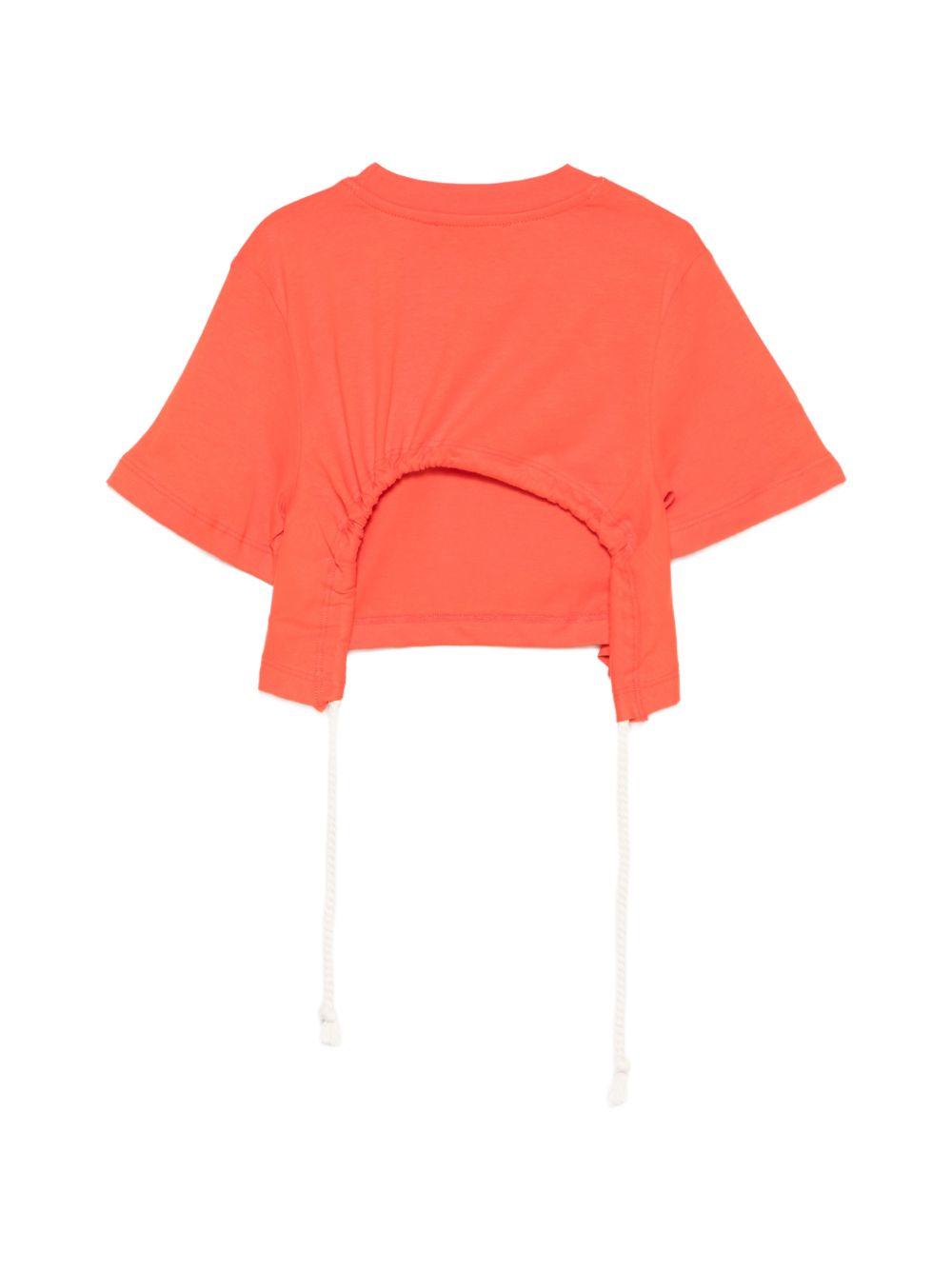 T-shirt per bambina MSGM Kids rossa con logo applicato S6MSJGTH179 MS074 MSGM KIDS