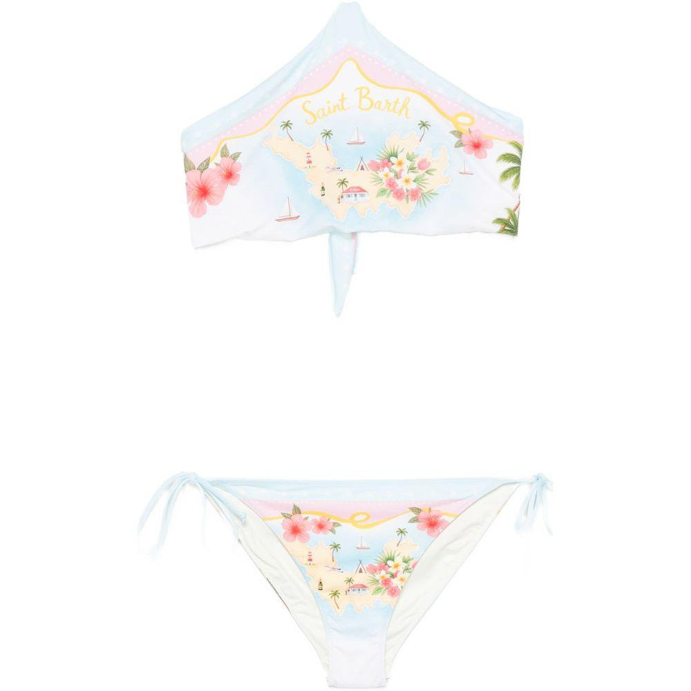 Bikini per donna MC2 Saint Barth azzurro con stampa floreale VIR0001 09097L MC2 ST. BARTH