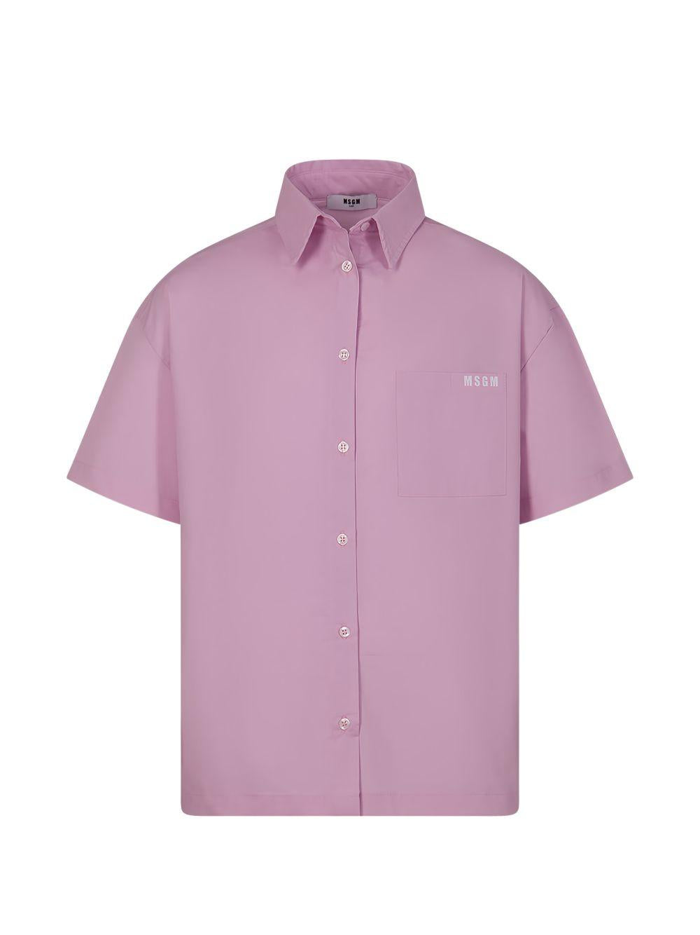 Camicia per bambina MSGM Kids rosa con taschino S6MSJGSI163 MS070 MSGM KIDS