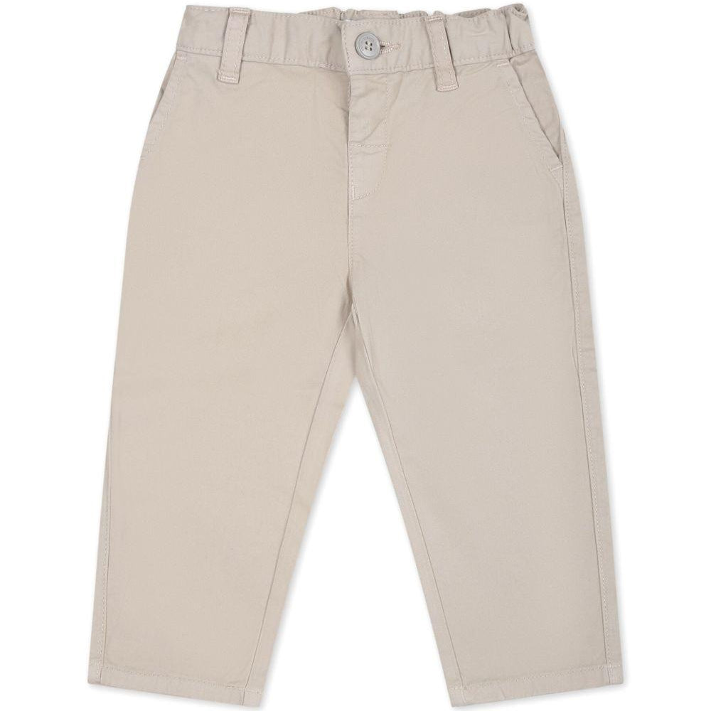 Pantaloni per neonato Emporio Armani Kids beige con targa con logo 8NHP60 4N6YZ 01M5 EMPORIO ARMANI KIDS