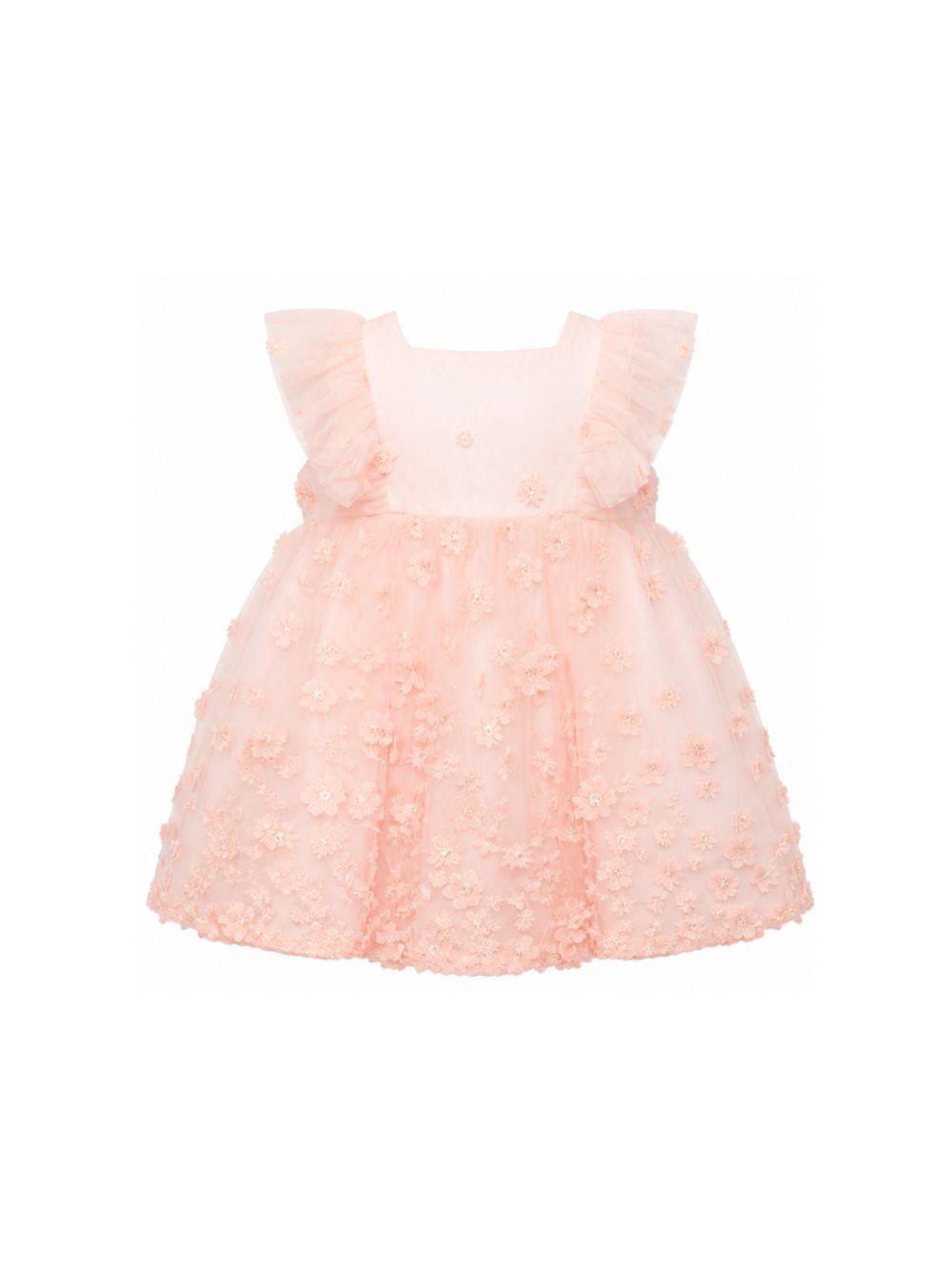 Abito per neonata Tartine Et Chocolat rosa con ricami floreali CC30191 32 TArtine & Chocolat KIDS