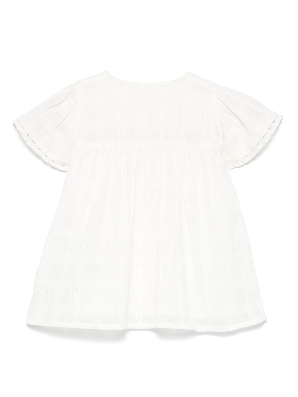 Abito per neonata Louise Misha Morlina bianco con maniche corte FRI-S25-S0142 SNOW LOUISE MISHA KIDS