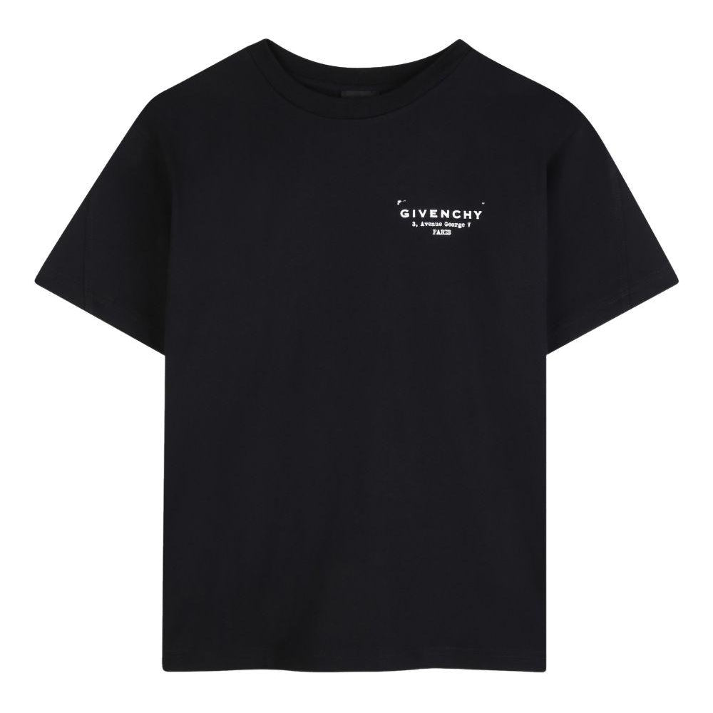 T-shirt per bambino Givenchy Kids nera con stampa logo sul davanti H31075 09B GIVENCHY KIDS