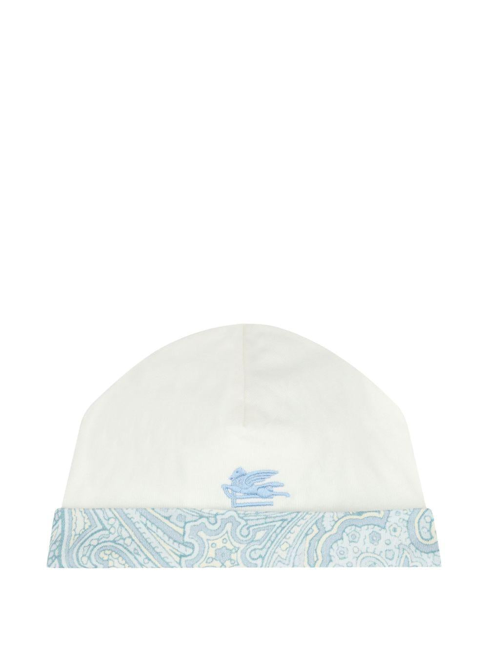 Set tutina cappellino e bavaglino per neonato Etro Kids multicolore con stampa Pegaso sul davanti GYB540 Z3672 102CE ETRO KIDS
