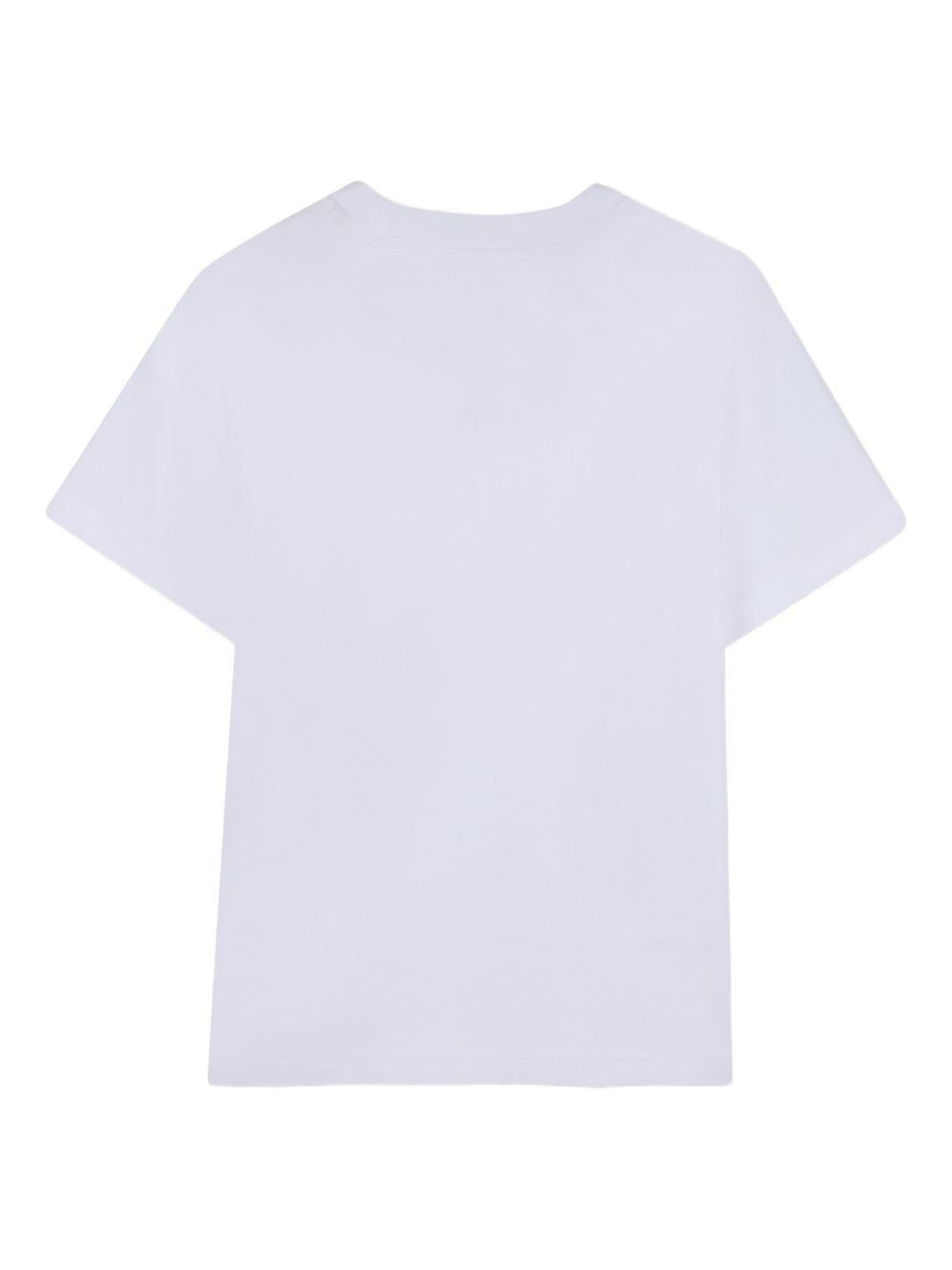 T-shirt per bambini DKNY Kids bianca con logo sul davanti D62617 10P DKNY