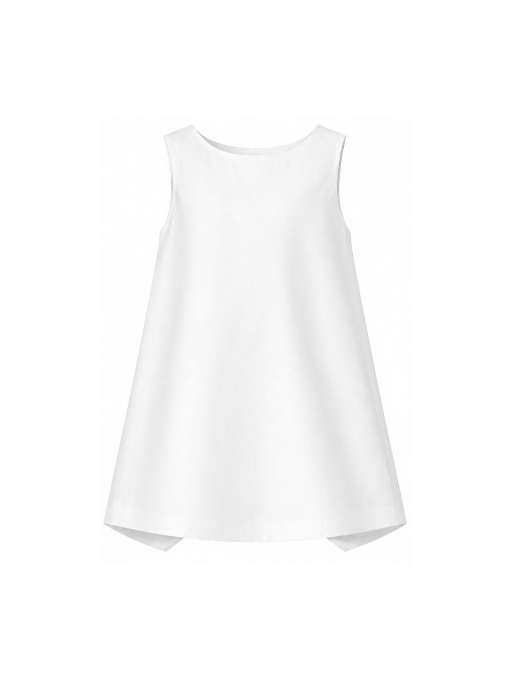 Abito smanicato per bambina Elisabetta Franchi La Mia Bambina bianco con decorazione EFAB6550TV032 0004 ElISABETTA FRANCHI